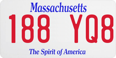 MA license plate 188YQ8