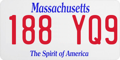 MA license plate 188YQ9