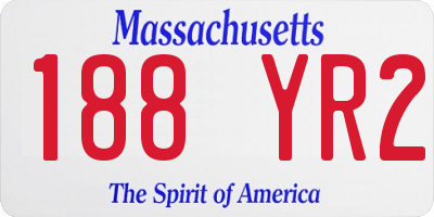 MA license plate 188YR2