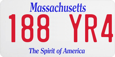 MA license plate 188YR4