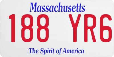 MA license plate 188YR6
