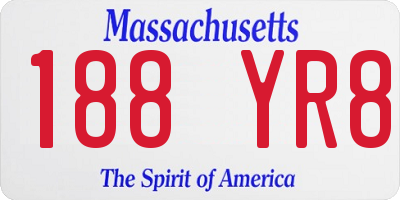 MA license plate 188YR8