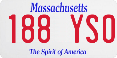 MA license plate 188YS0
