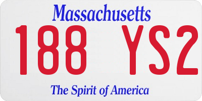 MA license plate 188YS2