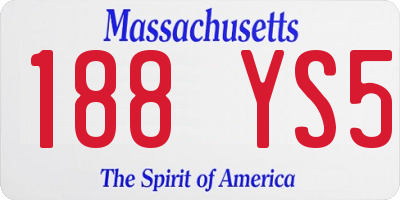 MA license plate 188YS5
