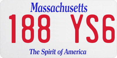MA license plate 188YS6