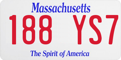 MA license plate 188YS7