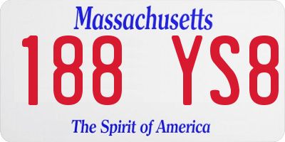 MA license plate 188YS8