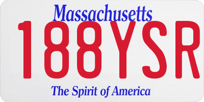 MA license plate 188YSR