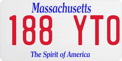MA license plate 188YT0