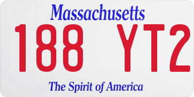 MA license plate 188YT2