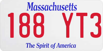 MA license plate 188YT3
