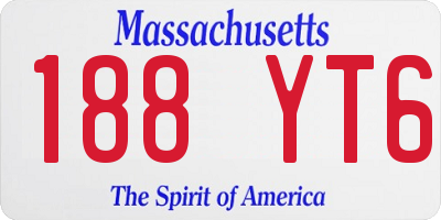 MA license plate 188YT6