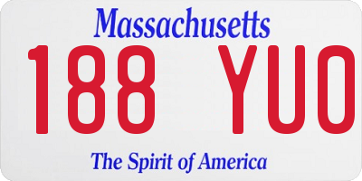 MA license plate 188YU0