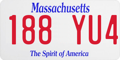 MA license plate 188YU4