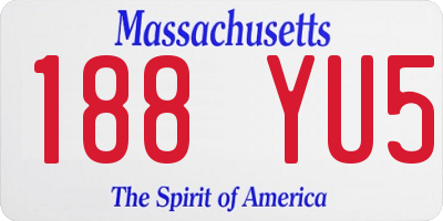 MA license plate 188YU5