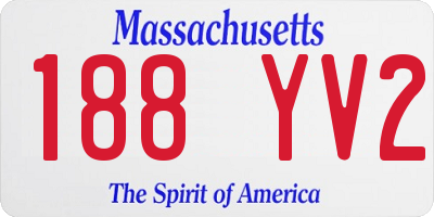 MA license plate 188YV2