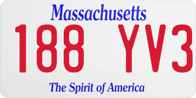 MA license plate 188YV3