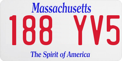 MA license plate 188YV5