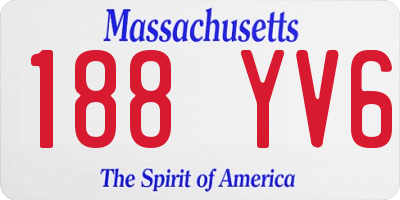 MA license plate 188YV6