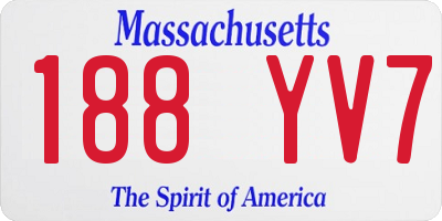 MA license plate 188YV7