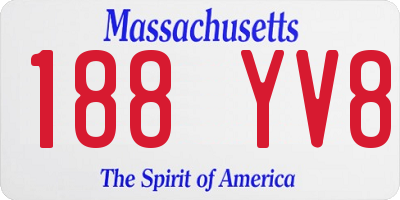 MA license plate 188YV8