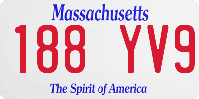 MA license plate 188YV9