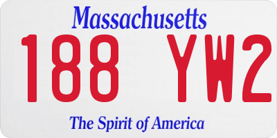 MA license plate 188YW2