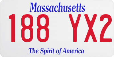 MA license plate 188YX2