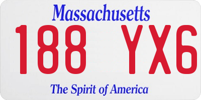 MA license plate 188YX6