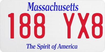 MA license plate 188YX8