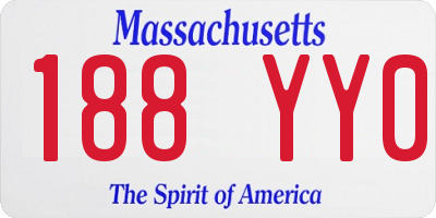 MA license plate 188YY0