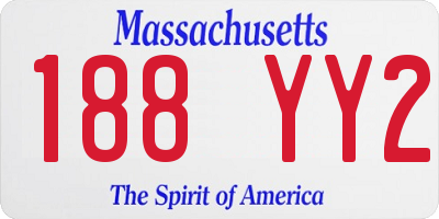 MA license plate 188YY2