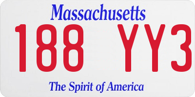MA license plate 188YY3