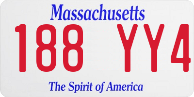 MA license plate 188YY4