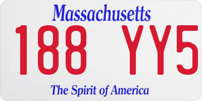 MA license plate 188YY5
