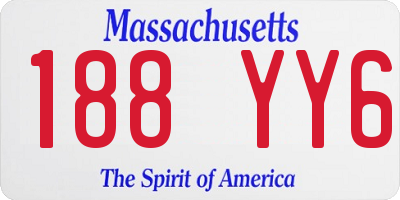 MA license plate 188YY6