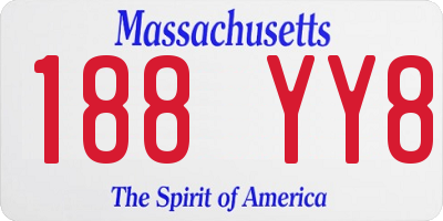 MA license plate 188YY8