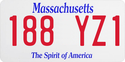 MA license plate 188YZ1