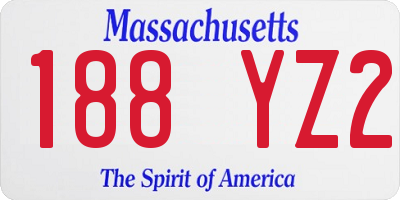 MA license plate 188YZ2