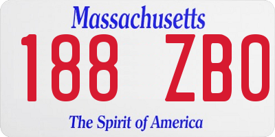 MA license plate 188ZB0