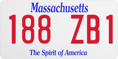 MA license plate 188ZB1