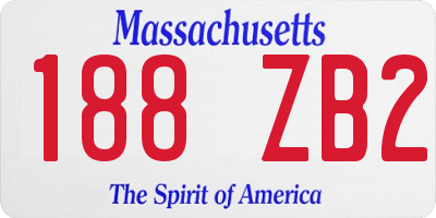 MA license plate 188ZB2