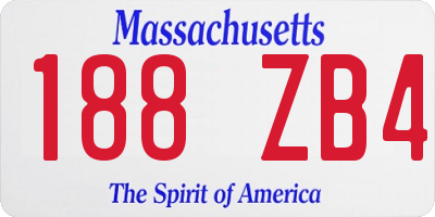 MA license plate 188ZB4