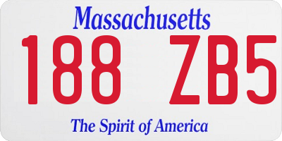 MA license plate 188ZB5