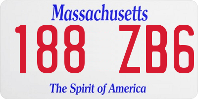 MA license plate 188ZB6
