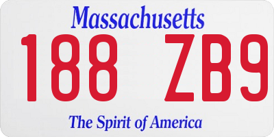 MA license plate 188ZB9