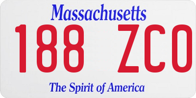 MA license plate 188ZC0