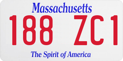 MA license plate 188ZC1