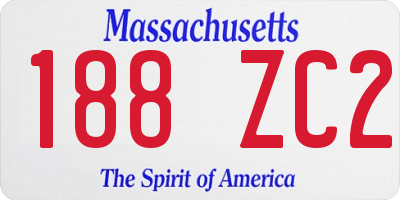 MA license plate 188ZC2